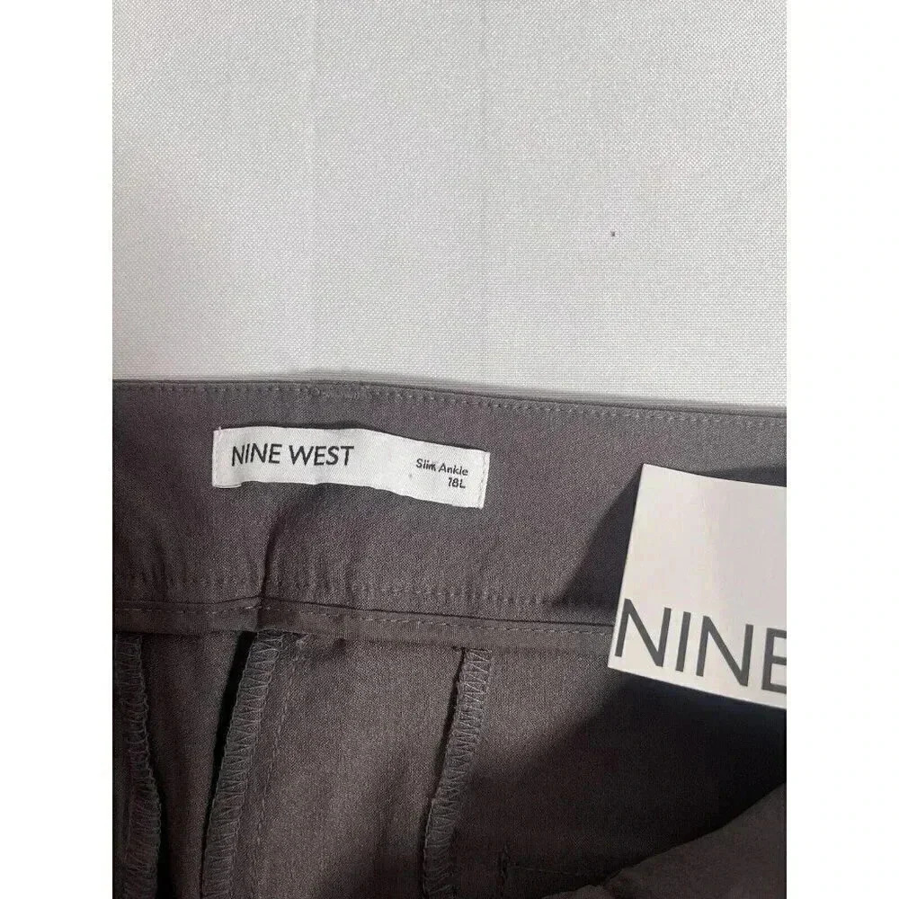 Nine West Slim Ankle Pants Womens Gray Size 18L Taper at Ankles NWT - Picture 3 of 6